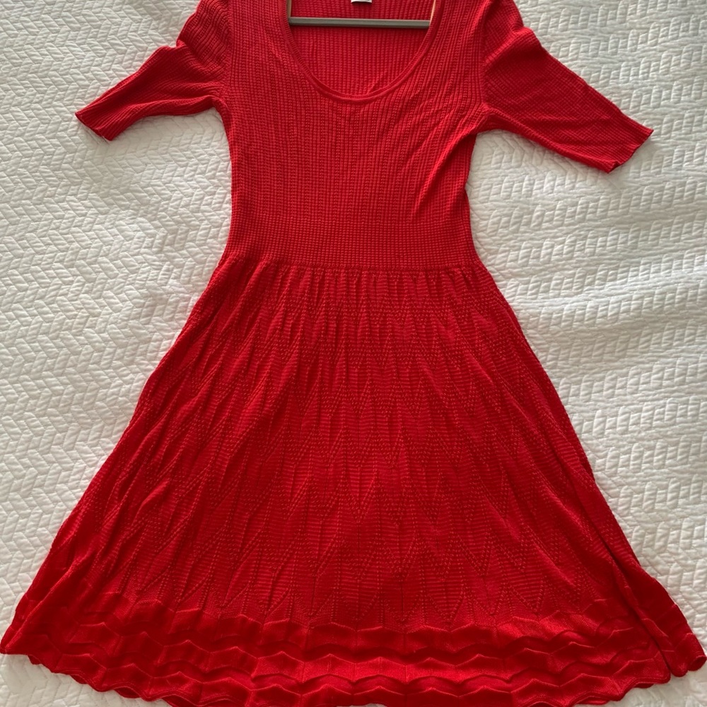 Missoni A-Line Knit Dress Red Size 10
